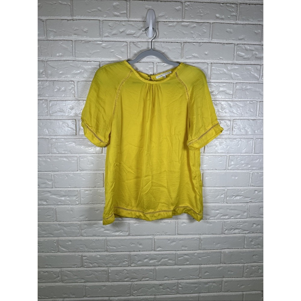 Violet + Claire Yellow Blouse Large Bright Preppy Coastal Girl Summer‎ Top